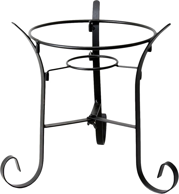 Alpine Corporation 10 Inch Tall Metal Stand fits one 8 Inch or 10 Inch Gazing Globe, Black