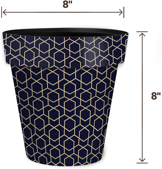 Briarwood Lane Blue Geometric Small Planter