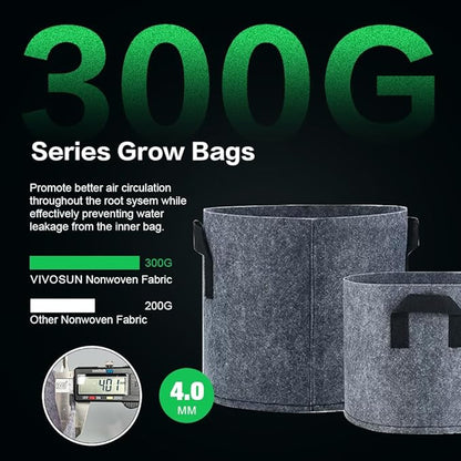 5pcs Grow Bags, Premium Nonwoven Aeration Fabric Planting Pots with Handles, Thickened and Heavy Duty for Vegetables Flowers Fruits, Indoor & Outdoor Gardening Nursery (7 Gallon)
