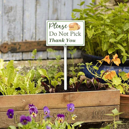 Boylee (8X12) IN Please Do Not Pick Potatoes Thank You Yard Sign With Stake Rustproof Aluminum Fruit Vegetable Signs Stand for Home Orchard Garden Outdoor Decoration