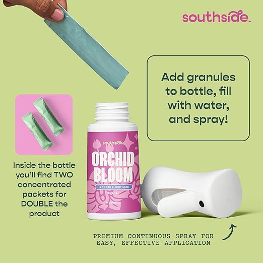 Orchid Bloom Fertilizer by Southside - 16 oz - Encourage Blooms with Precise Nutrition & Humidity - Gentle Formula, Premium Continuous Spray for Easy Coverage