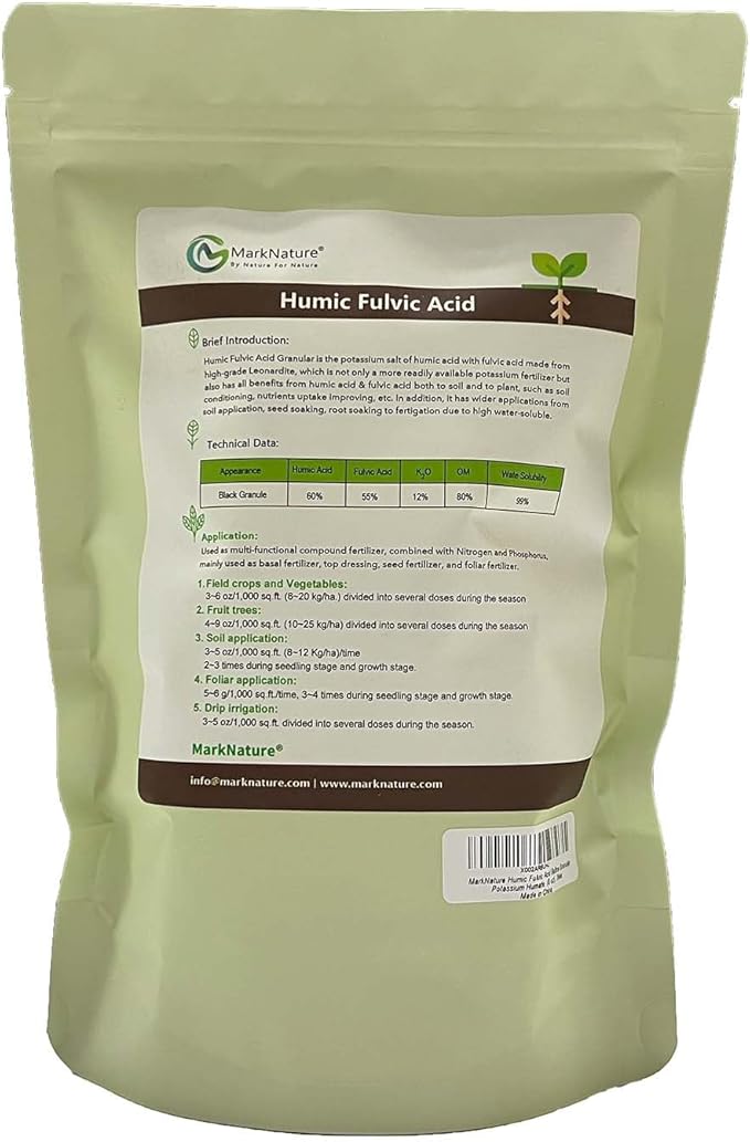 MarkNature Premium Organic Humic Fulvic Acid Granular Extract with Potassium and Exceptional Hard Water Solubility (8 oz)