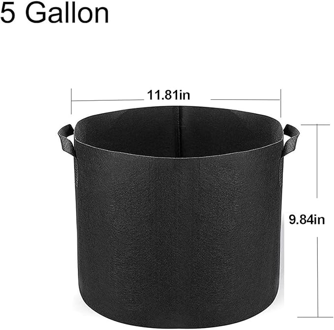 Grow Bags,5 Gallon Pots for Plants,5 Gallon Grow Bags,for Vegetables, Flowers, and Plants,Fabric Pots,300G, Heavy-Duty Non-Woven, with Comfort Handles（Set of 4）