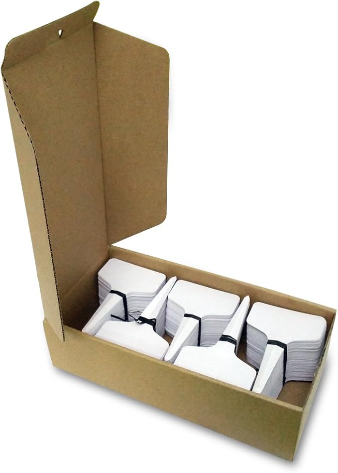 KINGLAKE 500 PCS 6 x10cm Plastic Waterproof Plant Nursery Garden Labels T-Type Tags Markers Plant Stakes Re-Usable Plant Tags (Box of 500)