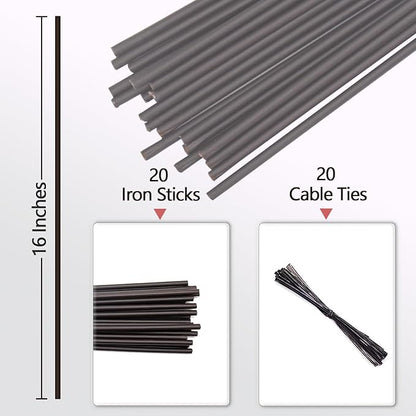 20Pcs Plant Stakes,Plant Sticks,Garden Brown Bendable Single Stem Plant Support Stakes for Indoor and Outdoor Plants,Potted Plants,Flowers Orchid Peony Rose-16 Inches