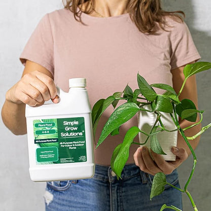 Liquid Plant Food All Purpose- House Plant Fertilizer- Liquid Fertilizer for Indoor Plants & Vegetable Garden- Concentrated Plant Nutrients - Green, Growth - Simple Grow Solutions- 32 Ounce