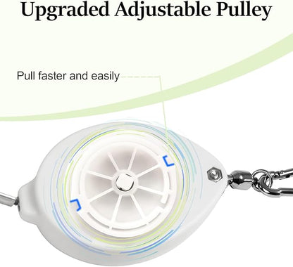 2Pcs Upgraded Heavy Duty Retractable Plant Hanger,Plant Pulleys for Hanging Plants,Easy to Raise and Lower,Auto Lock,Adjustable Hook for Garden Baskets Pots,Birds Feeder and Wind Chime,White