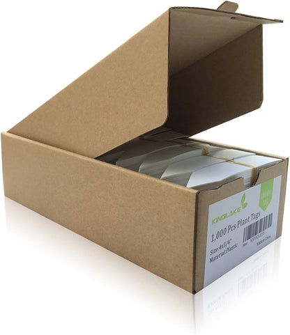 KINGLAKE 1000 Pcs 4 Inch Plant Tags Garden Nursery Labels Plastic Pot Labels White,Box of 1000