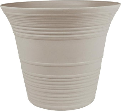 The HC Companies Sedona Round Self-Watering Pot - Lightweight Self Care Planter - Plastic Planter for Herbs & More - Durable Plant Pots for Indoor & Outdoor Plants (12" Cottage Stone, Pack of 1)