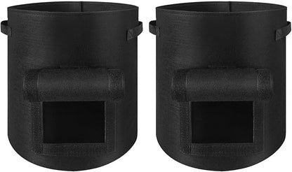 2 Pack 10 Gallon Grow Bags for Growing Potatoes,Plant Grow Bags for Vegetables,Potato Grow Bags with Flap(Black)