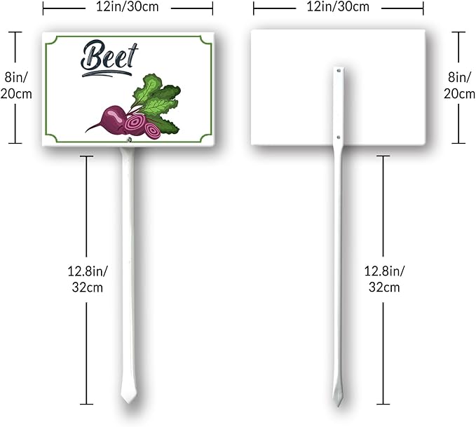 Boylee Vegetable Signs With Stake Ripe Red Beets Garden Signs For Vegetables Herb Garden Signs Garden Name Stakes For Plants 8x12inch Outdoor Indoor Herbs Flowers Potted Plants