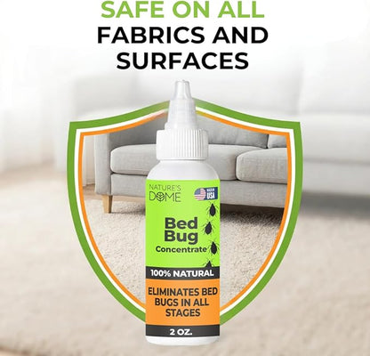 Nature's Dome Bed Bug Concentrate, Makes 16 oz Bed Bug Killer & Mite Killer Spray with 100% Kill Efficacy, Destroys Eggs & Resistant Strains, Derived from Natural Ingredients 2 oz