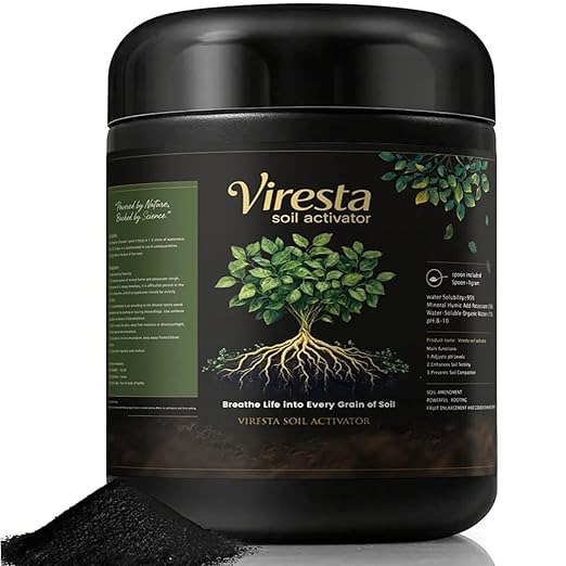 Viresta Soil Revitalizer - Viresta S-Oil Activator for Plants, Lawn & Garden Soil Conditioner - Plant Food Enhancer, Concentrated Humic Acid Formula - Promotes Root Growth & Nutrient Uptake (1Pcs)