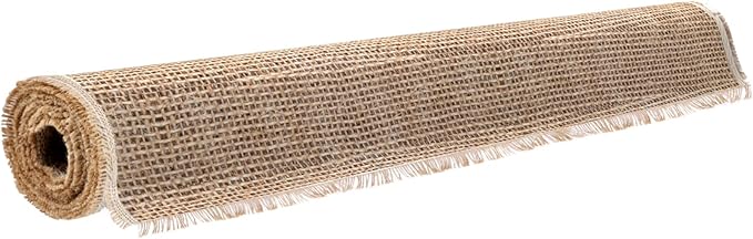 Natural Burlap Fabric, 62 Inch X 5 FT, NO-FRAY Burlap Roll-Long Fabric with Finished Edges- Suitable for DIY, Weddings, Tree Wraps for Winter, Table Runners, Placemat, Crafts, and Animal Bites
