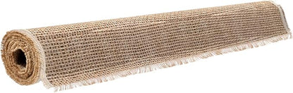 Natural Burlap Fabric, 62 Inch X 5 FT, NO-FRAY Burlap Roll-Long Fabric with Finished Edges- Suitable for DIY, Weddings, Tree Wraps for Winter, Table Runners, Placemat, Crafts, and Animal Bites
