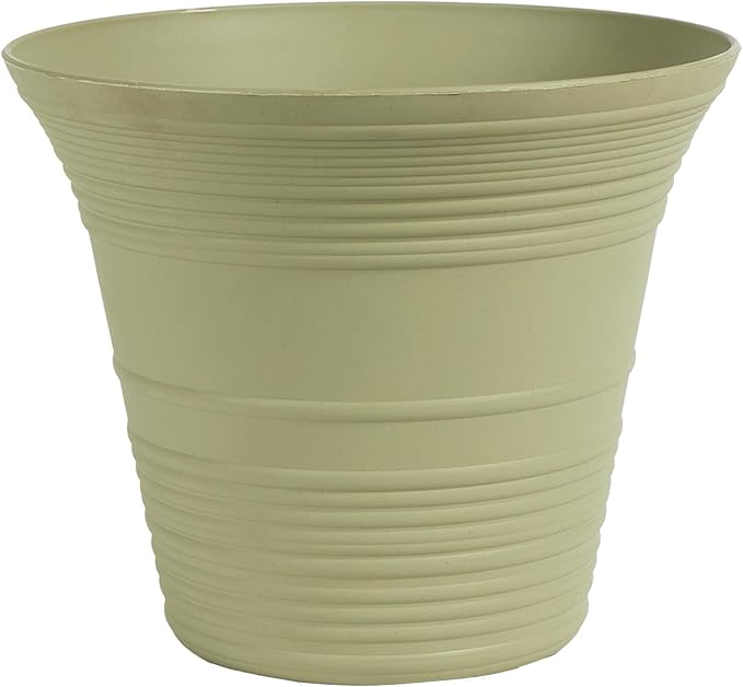 The HC Companies Sedona Round Self-Watering Pot - Lightweight Self Care Planter - Plastic Planter for Herbs & More - Durable Plant Pots for Indoor Plants & Outdoor Plants (9" Seafoam, Pack of 1)