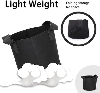 Grow Bags,Growing Pot Bags Garden Grow Bag Indoor Outdoor Fabric Aeration Plant Pot Container Flower Vegetable Pouch (Black,17Gallon)