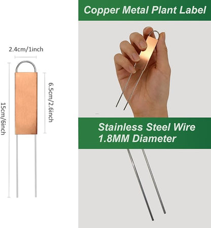 40 Pieces Metal Plant Labels 6 Inch Copper Metal Plant Tags Garden Label Markers Outdoor Planting Garden Markers for Plants Vegetables Herb Seedlings Flowers