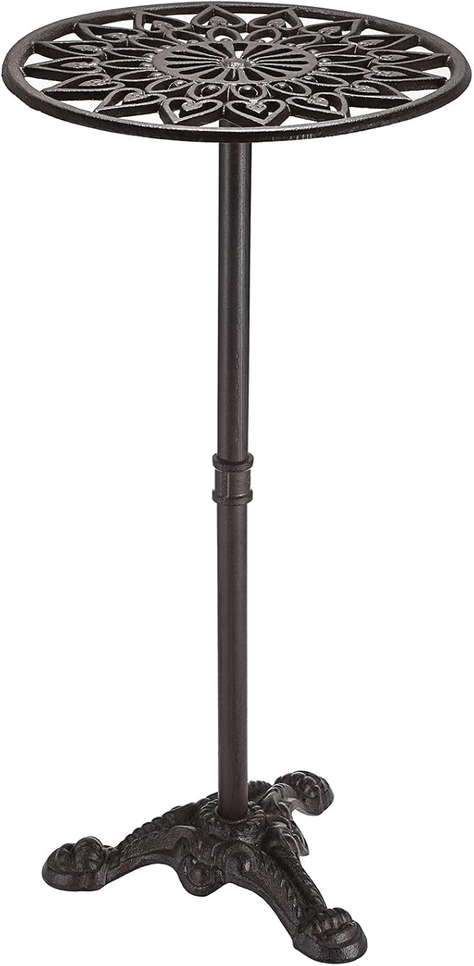 OwnMy Cast Iron Tall Plant Stand Heavy Duty Vintage Flower Pot Holder Stand, Decorative Round Potted Plant Holder Rack, Indoor Outdoor Metal Plant Holder Wrought Iron Large Plant Stand for Home Garden