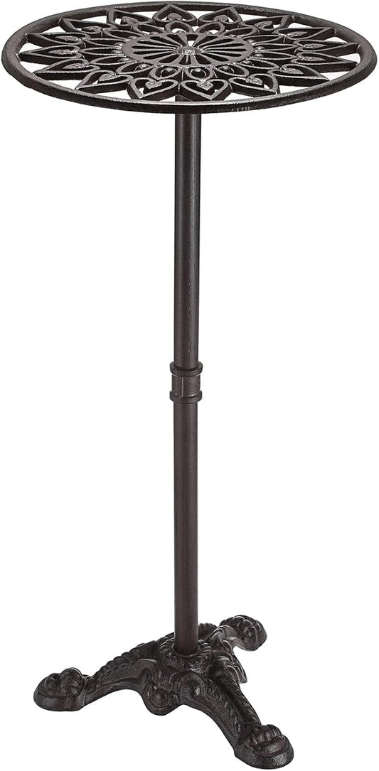 OwnMy Cast Iron Tall Plant Stand Heavy Duty Vintage Flower Pot Holder Stand, Decorative Round Potted Plant Holder Rack, Indoor Outdoor Metal Plant Holder Wrought Iron Large Plant Stand for Home Garden