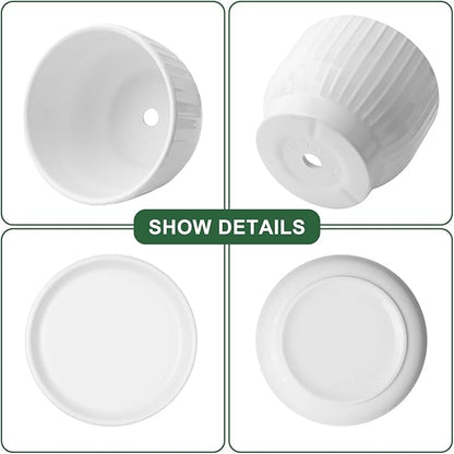 5.5 Inch Plant Pot, Ceramic Planter with Drainage and Saucer，Ceramic Pots for Plants, Indoor Plant pots，Succulent Orchid Flower Pot(Pure White,4 Pack)