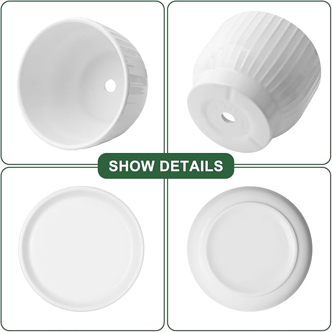 Ceramic Plant Pots,6.7 + 5.5 Inch,Ceramic Flower Pots,Planters with Drainage Hole and Saucer,Planters for Indoor Plants(Pure White)