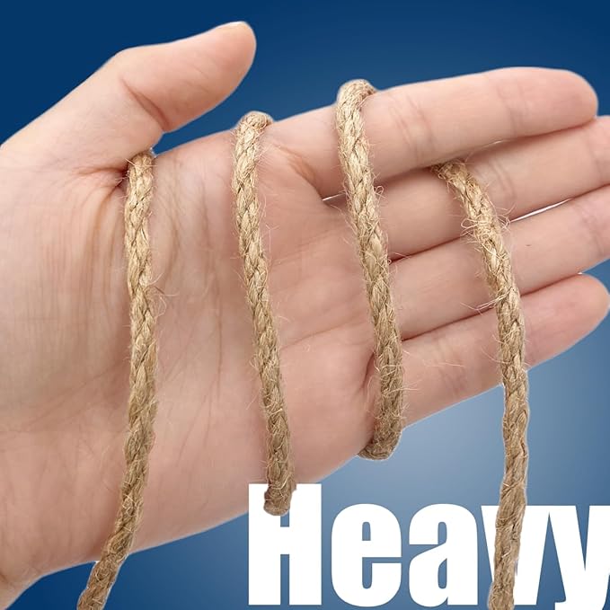 Leecogo 4mm Jute Rope 164 Feet Heavy Duty and Thick Twine Rope for Gardening Arts Crafts Packing Bundling Recycling and Home Decor