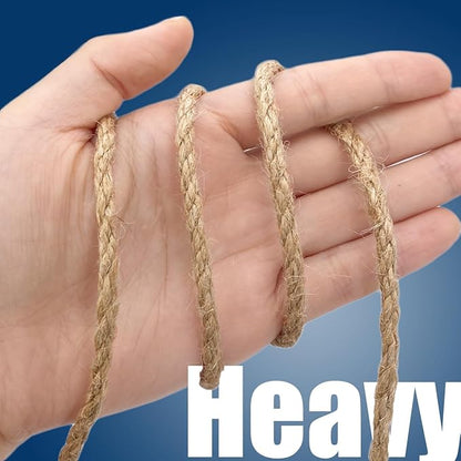 Leecogo 4mm Jute Rope 164 Feet Heavy Duty and Thick Twine Rope for Gardening Arts Crafts Packing Bundling Recycling and Home Decor