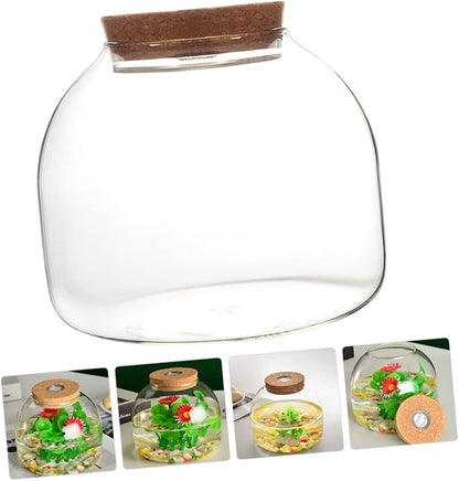 iplusmile 4pcs Landscape Glass Terrarium for Hydroponic Plants Elegant Display Container for Decor for Fish Tanks and Miniature Gardens