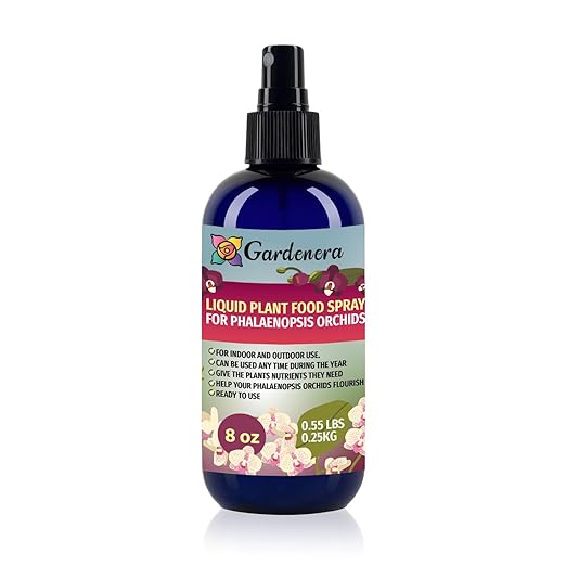 Gardenera Professional PHALAENOPSIS Superfood Spray Mist for Home Gardening | Micro-Fungi Enriched Fertilizer Mist for Healthy Leaves & Growth | 18 Essential Vitamins & Minerals for Orchids - 8oz