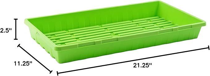 Bootstrap Farmer 1020 Trays, Green Extra Strength No Hole, 10 Pack, Seedling Tray for Growing Microgreens, Wheatgrass Seeds, Hydroponic Germination, Fodder System