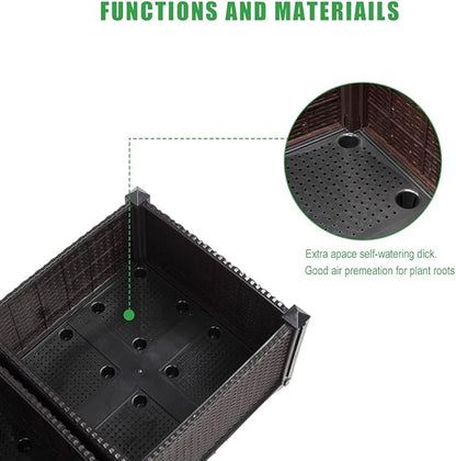 Raised Garden Beds, Planter Box, Self-Watering Plastic Planter for Indoor Outdoor Vegetables, Fruits, Potato, Flowers (6 Pcs)