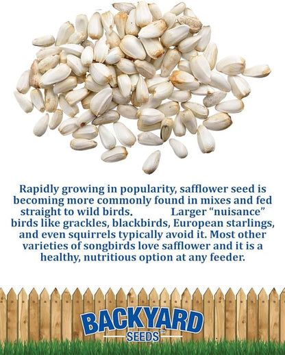 CountryMax Backyard Seeds Safflower for Birds 50lbs - Premium Cardinal Bird Seed for Outside Feeders, Large Bulk Bag of Wild Bird Food