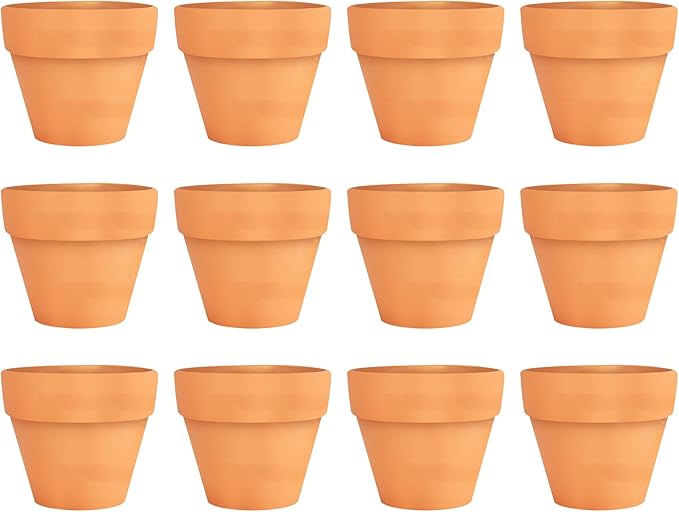 12pcs Mini Orange Pots – Small Pots for Indoor or Outdoor Plants, Mini Planters for Flowers and Greenery, for Plant Lovers