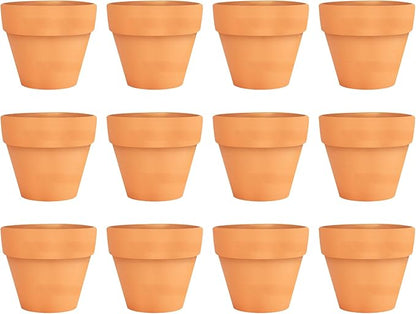 12pcs Mini Orange Pots – Small Pots for Indoor or Outdoor Plants, Mini Planters for Flowers and Greenery, for Plant Lovers