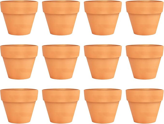 12pcs Mini Orange Pots – Small Pots for Indoor or Outdoor Plants, Mini Planters for Flowers and Greenery, for Plant Lovers