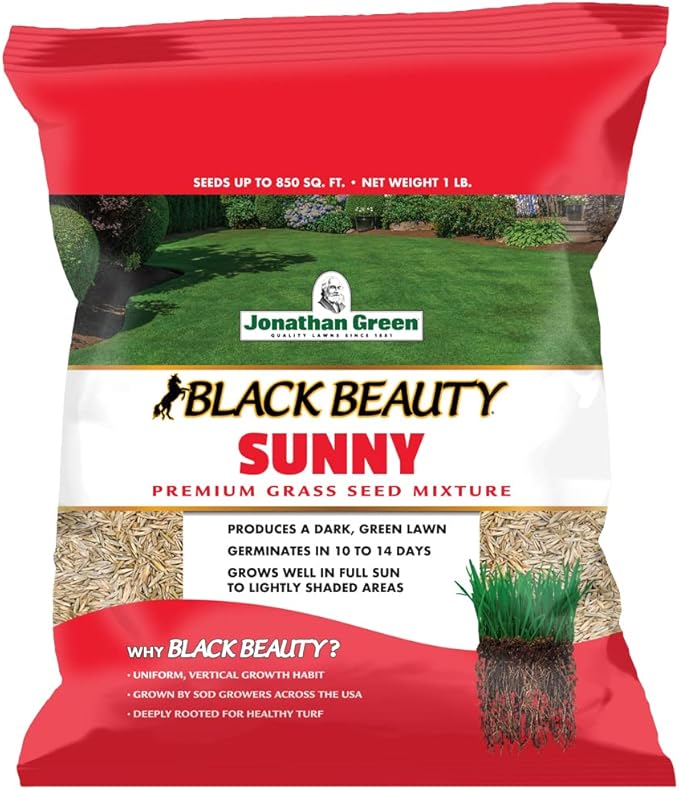 Jonathan Green (10895) Black Beauty Sunny Grass Seed - Cool Season Lawn Seed (1 lb)