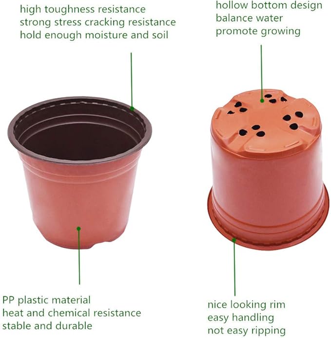 8.0" Seedling Pots Plastic Plant Pots Seedling Cups Nursery Pots Plant Container Suit for Seeds Germination, Seedlings Growing, Succulents Planting, Seeds Starting 100 Pcs