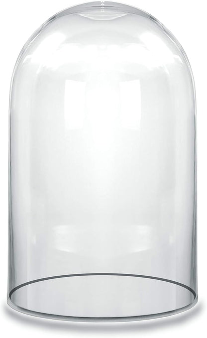 CYS EXCEL Tall Glass Cloche Dome (H:15" D:9.75") | Multiple Sizes Decorative Showcase Display for Antique Collectibles | Bell Jar Terrarium & Dessert Cover