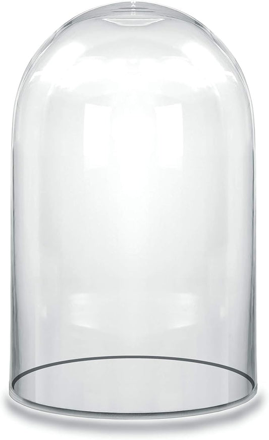CYS EXCEL Tall Glass Cloche Dome (H:15" D:9.75") | Multiple Sizes Decorative Showcase Display for Antique Collectibles | Bell Jar Terrarium & Dessert Cover