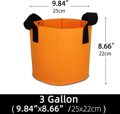 Grow Bags,Growing Pot Bags Garden Grow Bag Indoor Outdoor Fabric Aeration Plant Pot Container Flower Vegetable Pouch (Light Orange,3 Gallon)