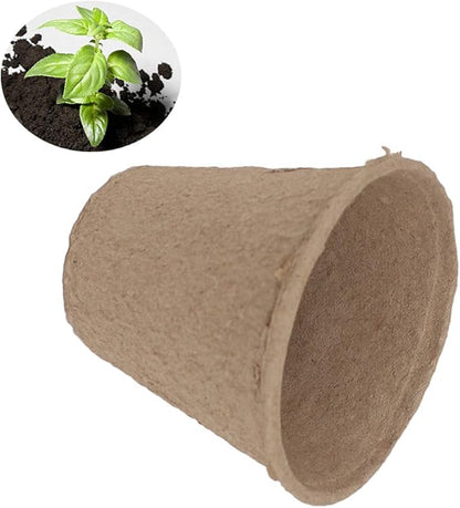 200 Pack 3.15" Round Biodegradable Peat Pots Plant Seedling Saplings & Herb Seed Starters Kit with 200 Pcs White Plastic Plant Labels
