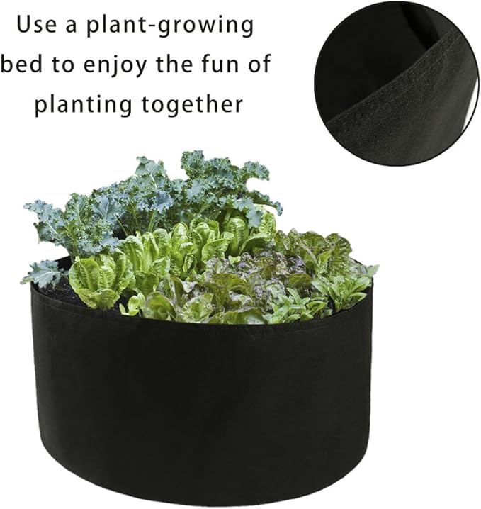 Toyfun 150 Gallon Grow Bags Extra Large Fabric Raised Planting Bed Round Raised Planter Garden Bed Bag Durable Felt Fabric Planter Pot for Herb Flower Vegetable Plants