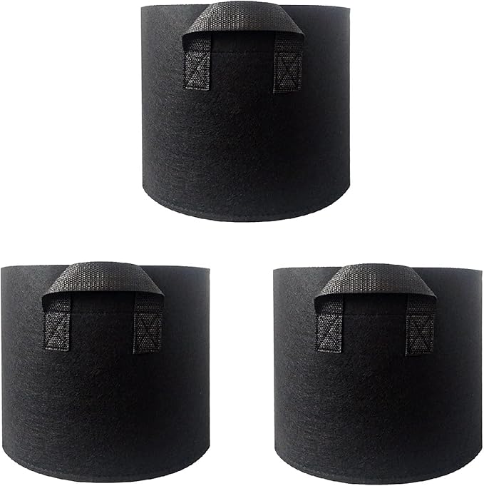 3 pcs 7 Gallons Nonwoven Plant Grow Bags with Handles, Heavy Duty and Best air permeablity for Flowers, Fruit Trees, Vegetables, Garden Plants