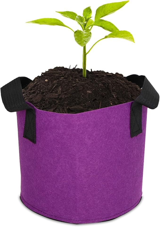 Grow Bags,Growing Pot Bags Garden Grow Bag Indoor Outdoor Fabric Aeration Plant Pot Container Flower Vegetable Pouch (Purple,20Gallon)