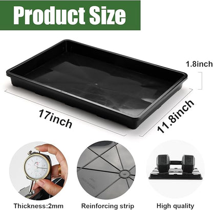 24 Cell Nursery Pots Trays (17"x11"x2") with Plastic Flat Seed Starter Trays, Durable Carrying Seedling Starter Tray, Reusable Planting Tray for Holding 2.7 inch Nursery Pots, 3 Sets Combo