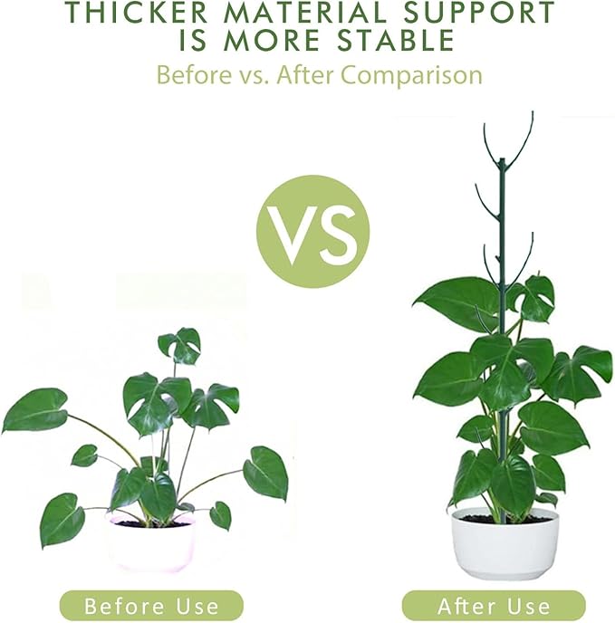 Plant Support Stakes for Climbing Plants, Stackable, Indoor Outdoor Use, Monstera Philodendron Pothos (10inch-10PCS)