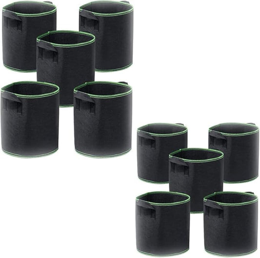 10 PCS Potato Grow Bags 10 Gallon with Flap Plant Grow Bags Garden Vegetable Planting Pots Grow Bags for Growing Potatoes Tomato and Fruits Outdoor 40cm/15.7inch Diameter 30cm/11.8inch Height