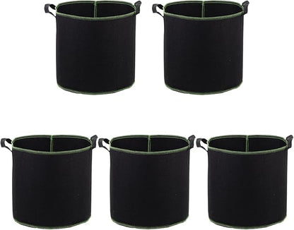 DOITOOL 5 Pack Plant Grow Bags 11.4 Inch Nonwoven Fabric Seedling Pots with Drainage for Vegetable Flower Garden Nursery Use