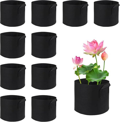 10 Pack Lily Plant Pots for Pond, Aquatic Pond Planter for Pond Reusable Pond Plant Basket Grow Bags for Pond, Aquatic Plants, Potato, Carrot, Onion, Flower (1 Gallon)